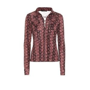Alexa Chung Snakeskin printed lace up blouse